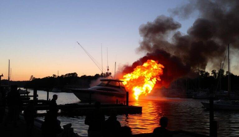 Alton Marina Boat Fire in Illinois 2016 Fishing